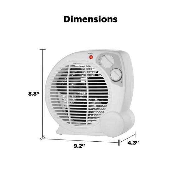 Fan forced heater, overheat protection for added safety. Size Is Small Compact - Picture 4 of 8